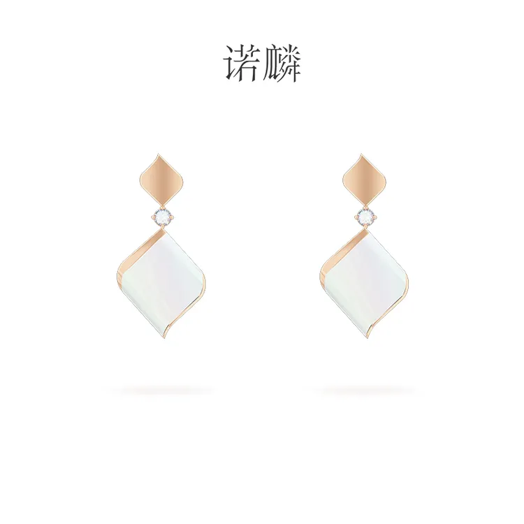 Nolyn/诺麟 南国雨檐耳饰耳钉高级新中式设计白耳坠【汤汤专属】