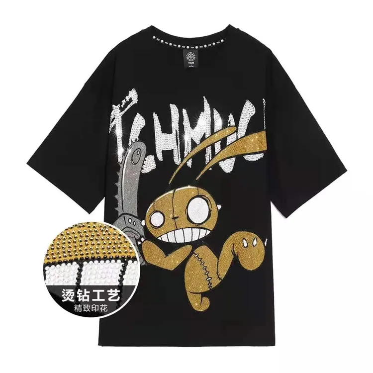 TCH服饰店播-大嘴蚂蚁黑色时尚百搭显瘦T恤男女同款T21110C3041