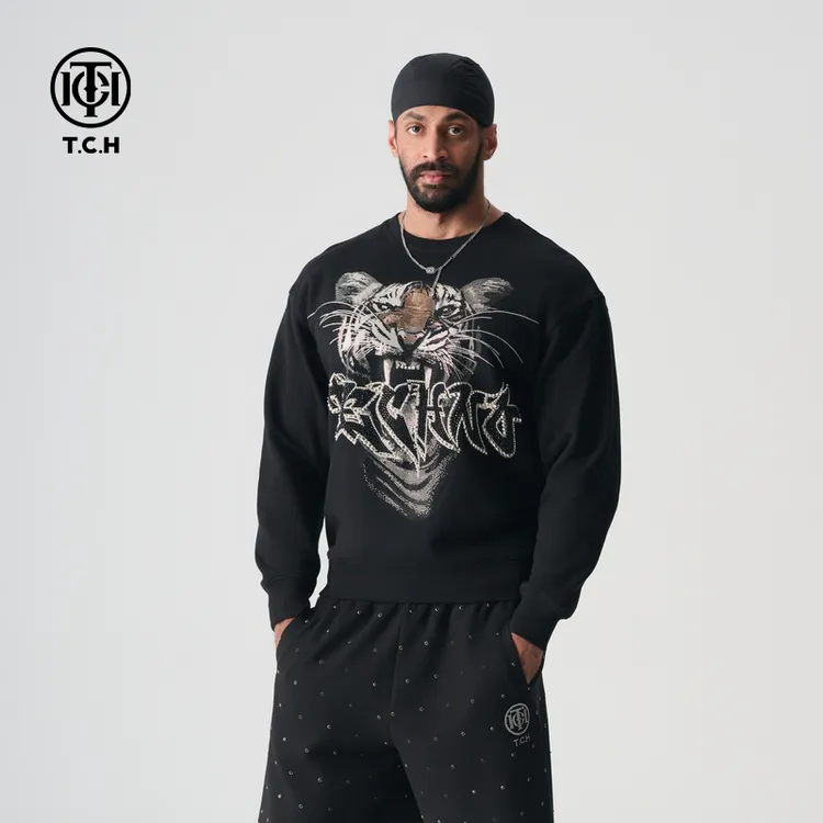 TCH服饰店播-春夏新款潮流图案经典系列圆领衫上衣T72A116051tch