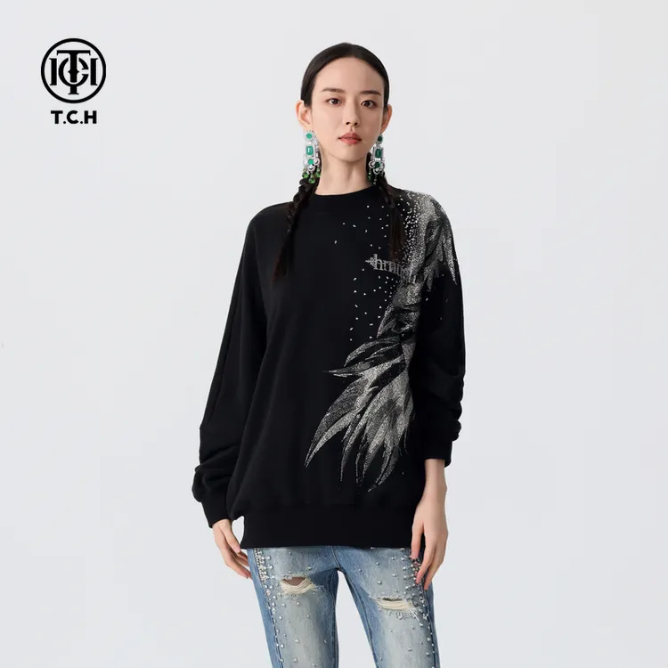 TCH服饰店播-套头卫衣男女2025秋季新款情侣长袖T恤T72C116053
