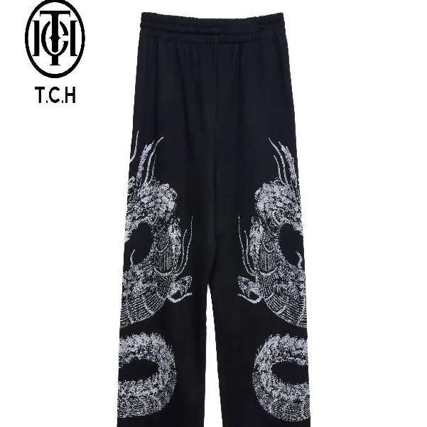石景山TCH潮牌时尚流行双龙图案运动卫裤T72C206028