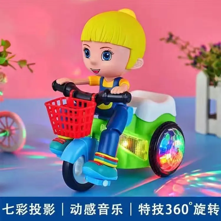 宝宝电动玩具车特技三轮车旋转儿童灯光音乐万向轮男孩网红1-3岁