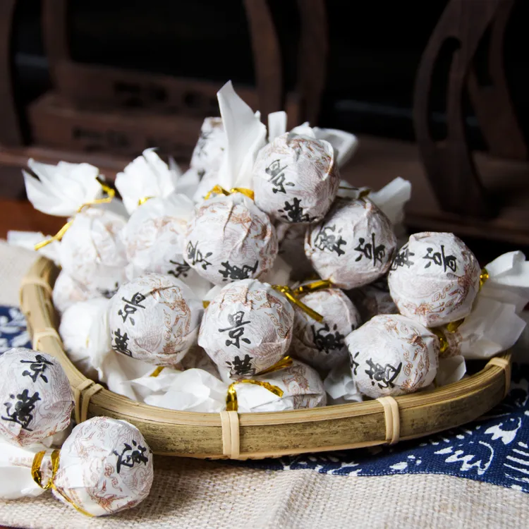 景迈龙珠熟茶云南普洱茶龙珠茶叶生态浓厚沱茶透亮饱满圆润30颗