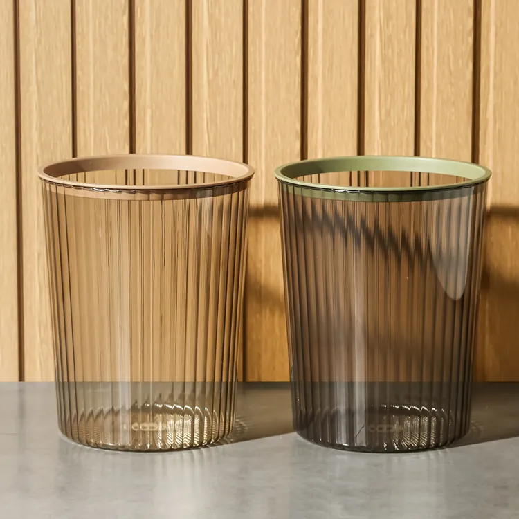 透明垃圾桶ins风轻奢创意压圈家用客厅大号厨房厕所大容量小纸篓