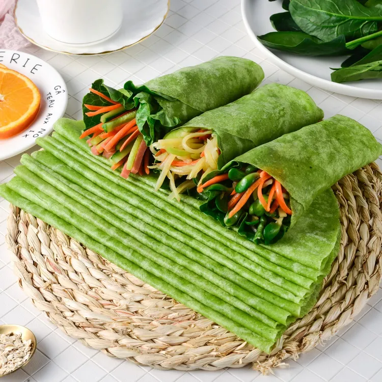 【低脂】菠菜卷饼荞麦黑全麦饼皮1-5斤多口味无加蔗糖粗粮代餐500g