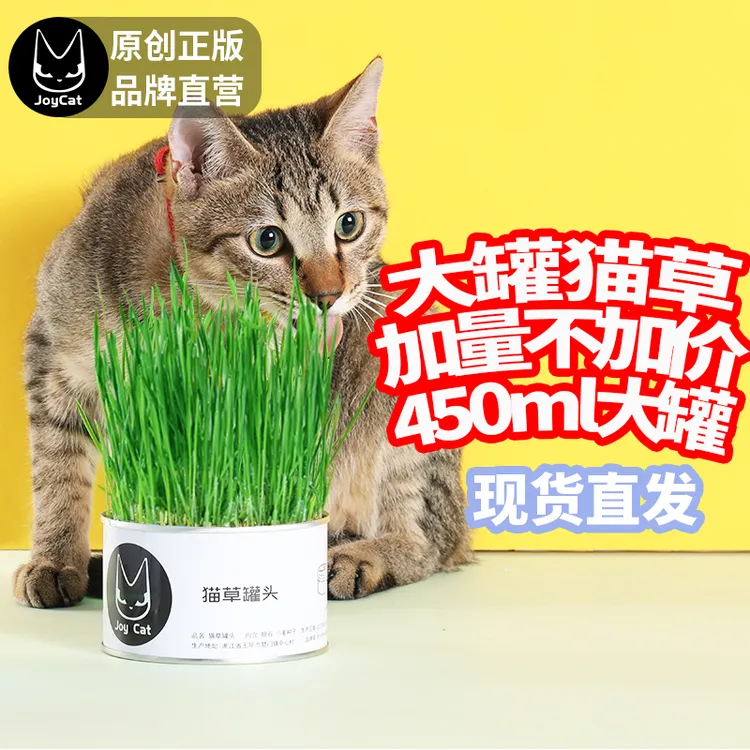 JoyCat猫草罐头　化毛球猫零食无土栽培去毛球宠物用品毛球症新鲜