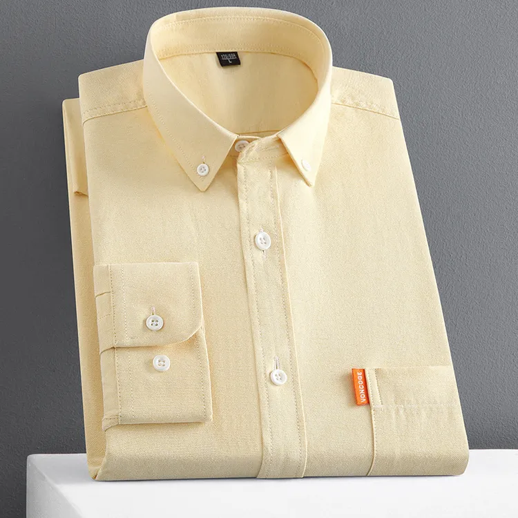 2022春秋季新款全棉男式衬衫长袖纯棉牛津纺休闲潮流男装衬衣外套