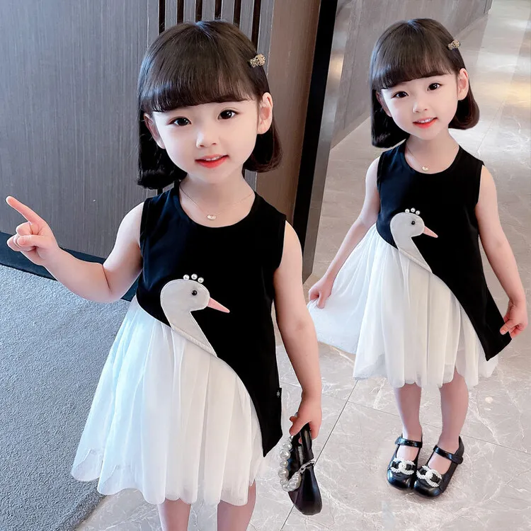 【白天鹅公主裙】夏季女童连衣裙女孩子洋气小天鹅公主裙