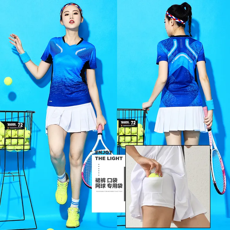 新款正品排球网球乒乓球衣大码训练短袖羽毛球服运动裙裤夏速干衣