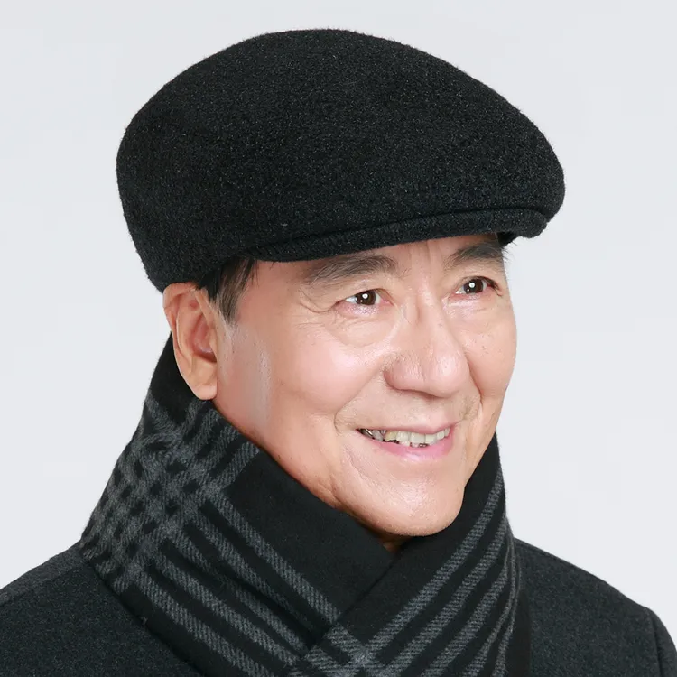 帽子男秋冬季鸭舌帽爸爸老头中老年人毛呢帽护耳保暖爷爷前进帽子