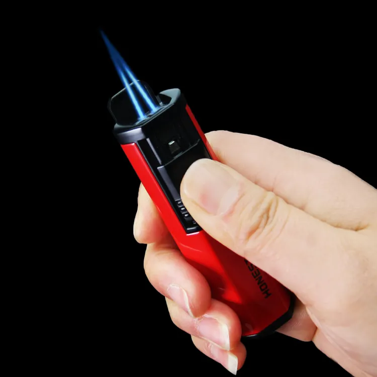 百诚多功能打火机防风创意个性送男友礼品可视充气体双直冲点烟器