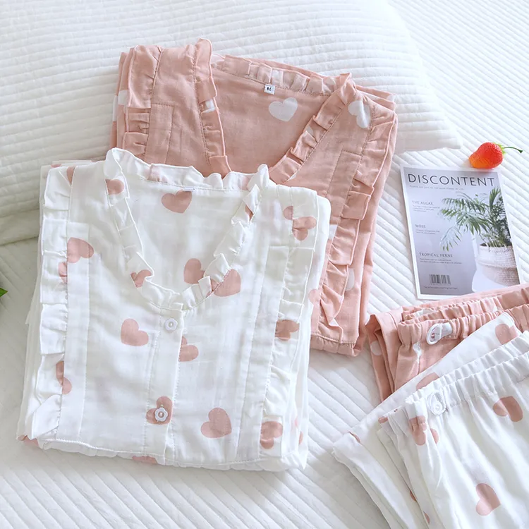 纱布月子服夏季薄款产后孕妇睡衣夏款哺乳衣家居服吸汗7月