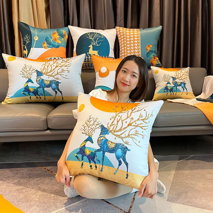 网红爆款轻奢大气上档次沙发抱枕客厅床头靠枕靠垫套长方形靠背罩