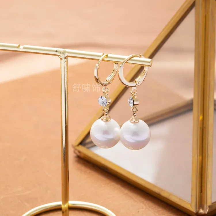 舒啸 铜合金仿珍珠耳饰 简约气质款优雅经典时尚百搭珠珠耳扣68号