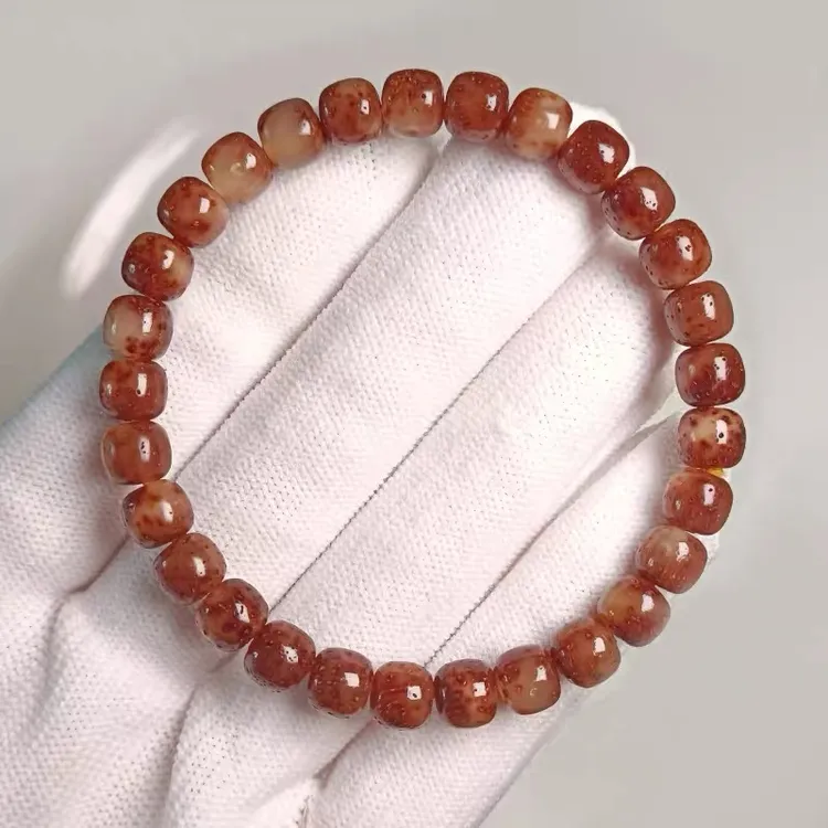 海南料星月菩提手串玉化高密男女单圈佛珠手串手工油性