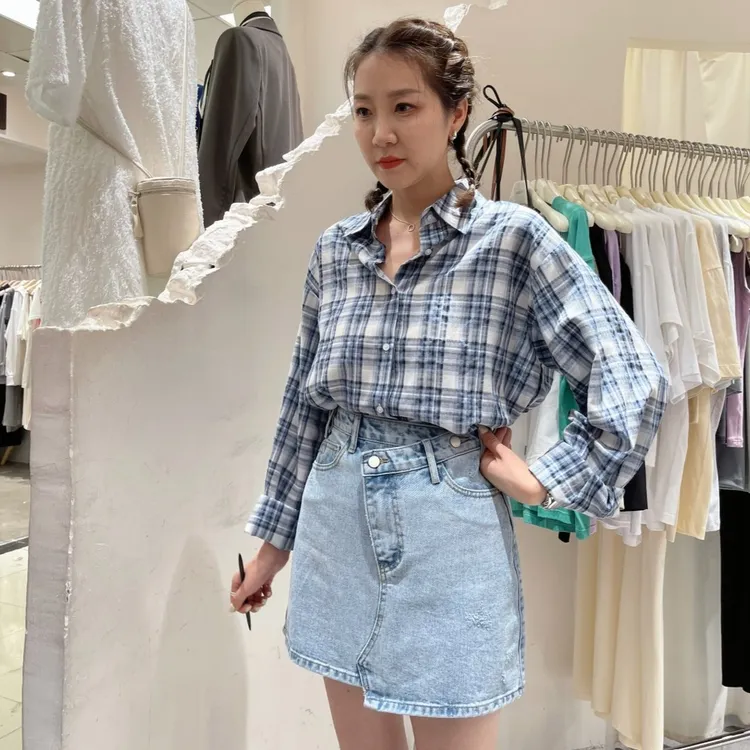 widelia 新款格纹衬衫7511