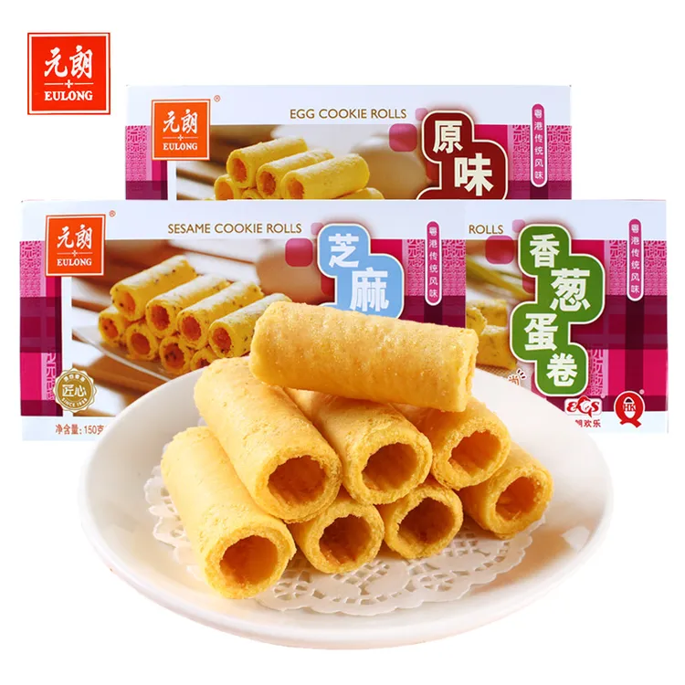 EULONG/元朗蛋卷150g经典传统老式小吃怀旧早餐饼干芝麻休闲零食