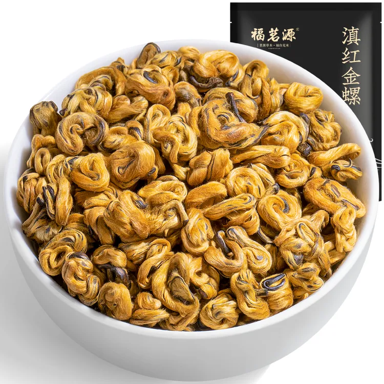 福茗源红茶滇红金螺茶叶新茶春茶蜜香型特级金丝金芽红茶散装250g