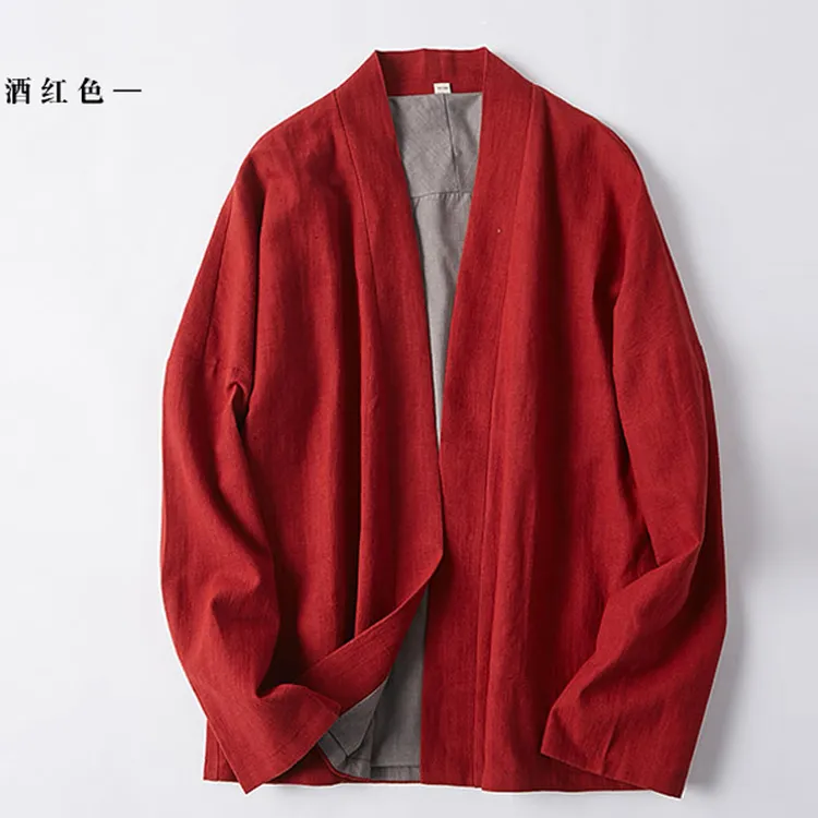 男士中国风春秋款168010苎麻棉汉服长袖外套