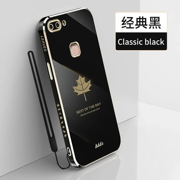 vivox20手机壳男女新款x20a直边电镀枫叶软壳全包镜头防摔硅胶套