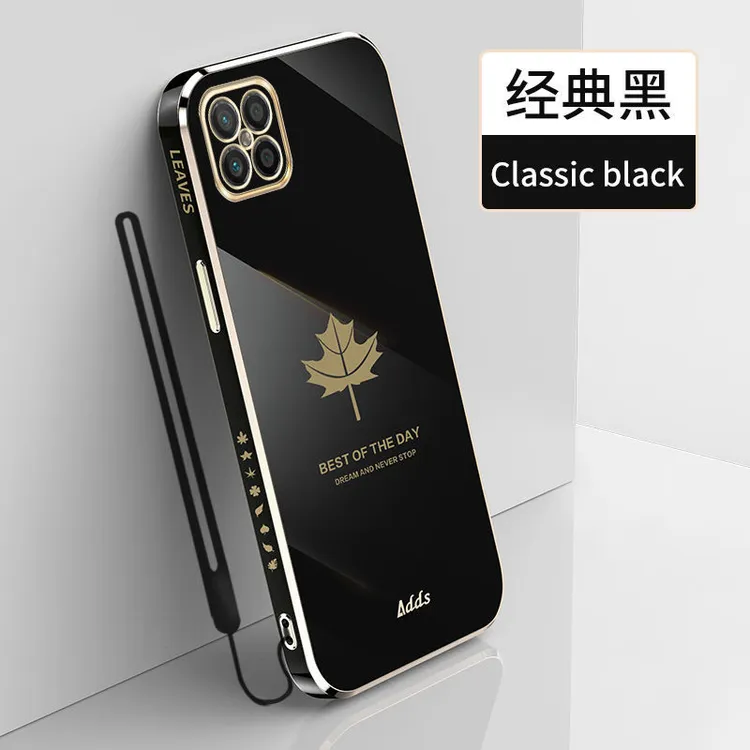 适用华为nzones7pro+手机壳SP300男女电镀枫叶直边全包防摔硅胶套