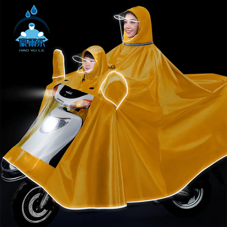 亲子母子双人儿童雨衣长款全身防暴雨女款加厚电瓶电动车专用雨披