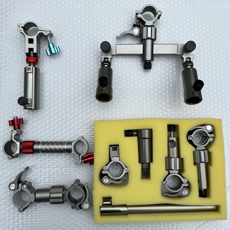 铝合金钓椅配件伞架单炮台钓椅双炮台鱼护架饵盘架渔具垂钓配件