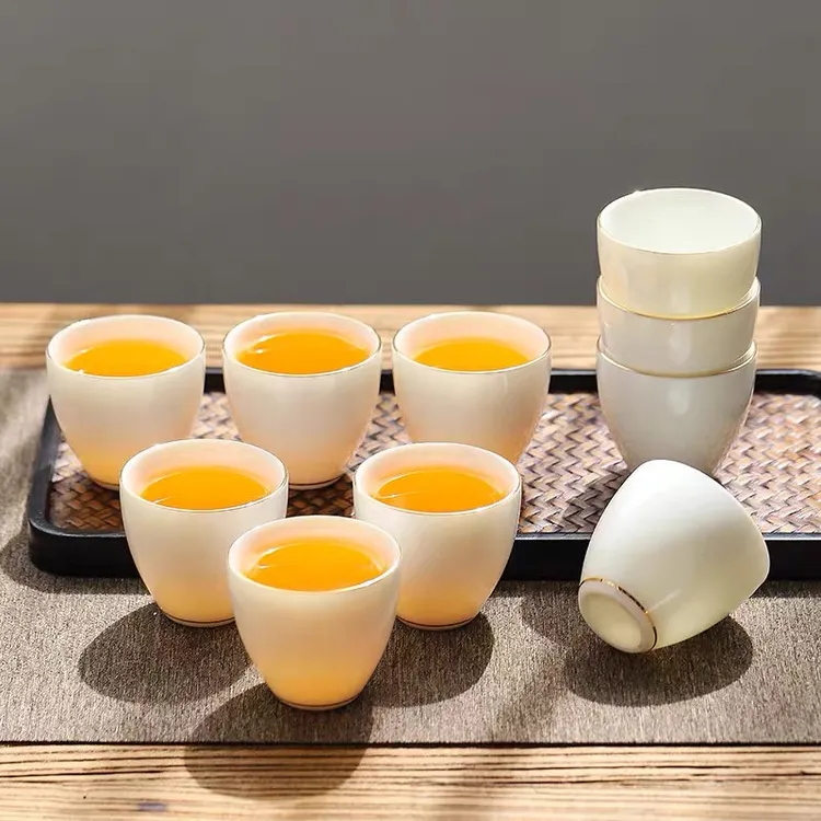 德化白瓷茶具套装主人杯大号品茗杯单杯茶杯家用陶瓷功夫单杯茶杯