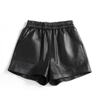 粉丝福利！真皮短裤简约时尚阔腿裤洋气百搭显瘦韩版羊皮休闲皮裤