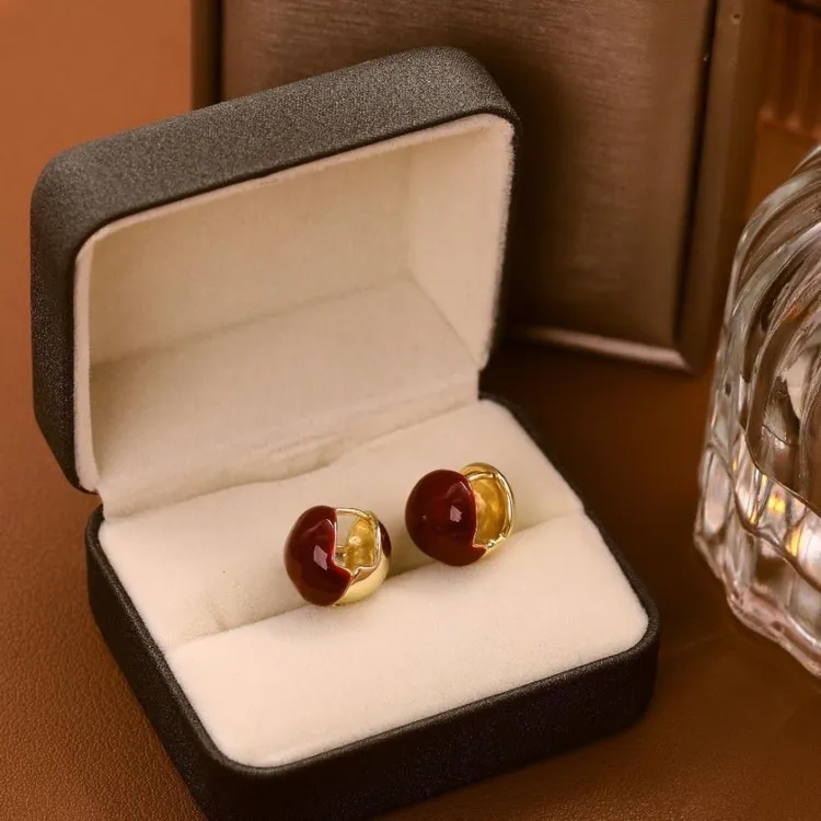 925银针耳环耳饰 相思豆耳扣款耳环（91号）