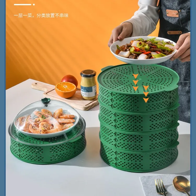 【厂家直销】多层叠加镂空菜罩 透气防尘防虫多用途餐桌罩