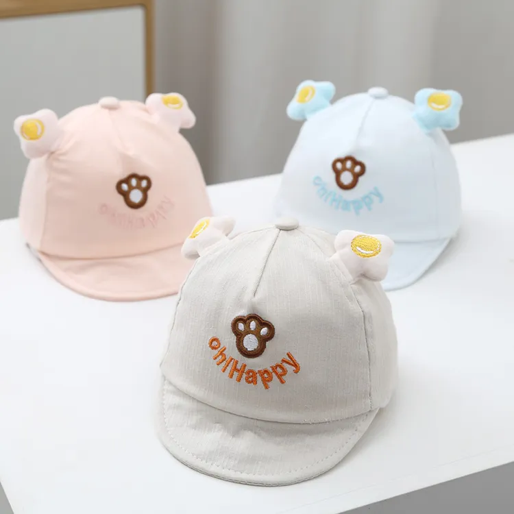 婴儿帽子春秋薄款0-3-6个月可爱超萌春夏遮阳新生儿小宝宝鸭舌帽