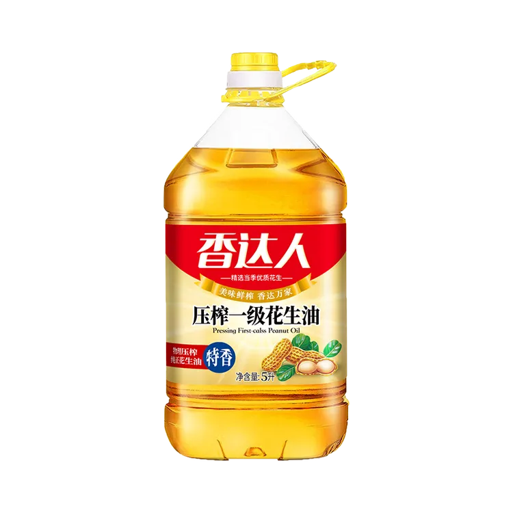香达人压榨一级花生油5L升桶装山东正宗食用油无添加