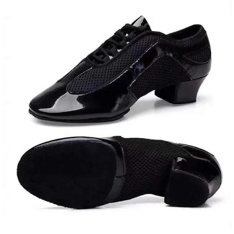 新版升级A8003米杏色驼色黑色女拉丁教师练习鞋中跟