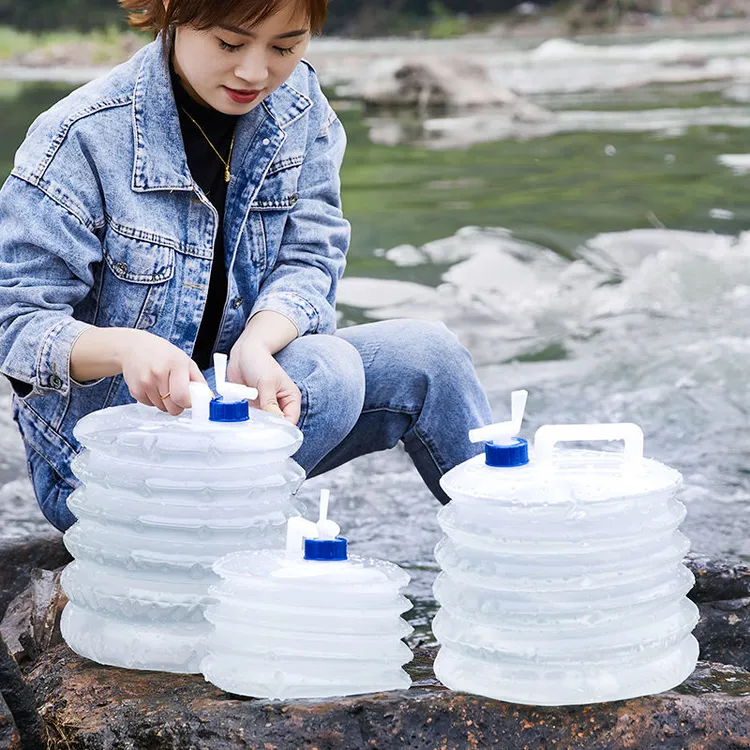 户外伸缩3L5L15升折叠水桶大容量带水龙头旅行野营蓄装储车载水桶