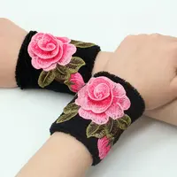 护腕女遮疤保暖古风饰品防寒民族风绣花手腕套可运动手[菡菡家】