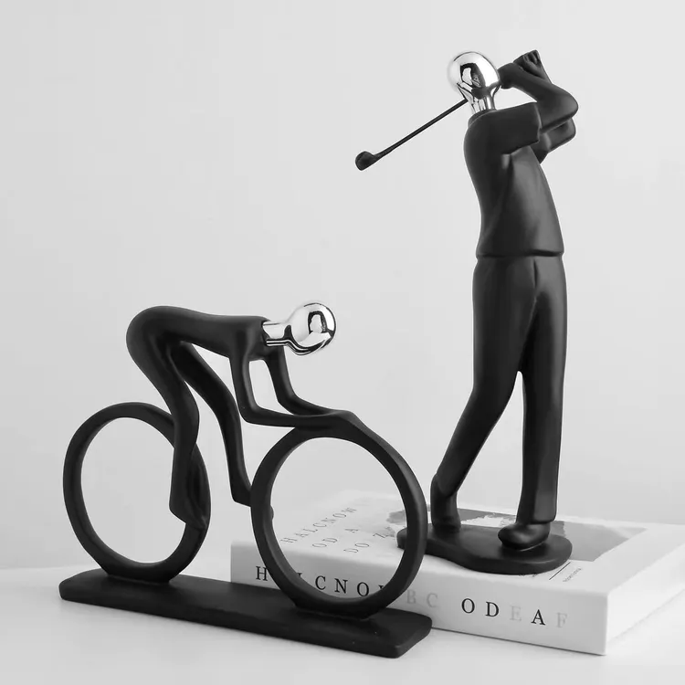 贝汉美北欧运动人物树脂轻奢酒柜客厅手工装饰品摆件桌面个性同款
