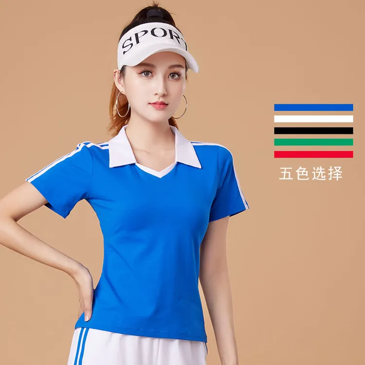 广场舞服装新款夏季短袖上衣健身运动休闲时尚服舞蹈服跳舞衣服