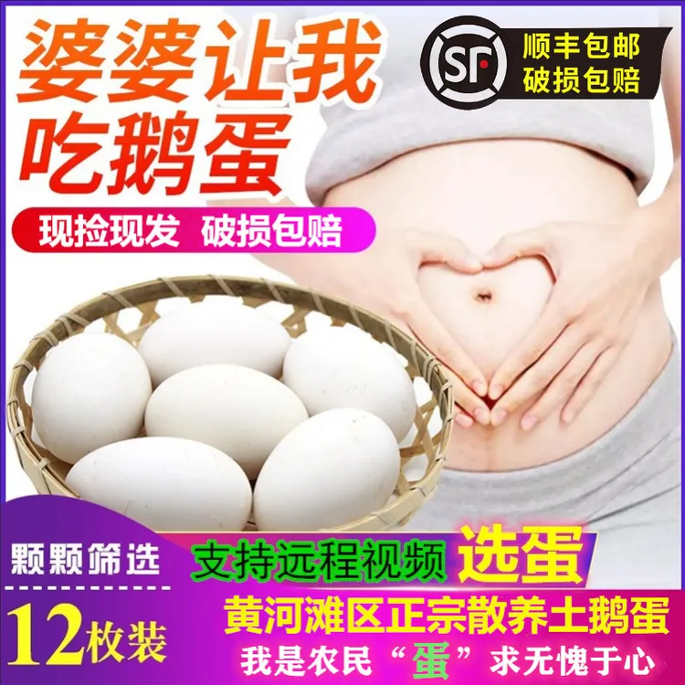 新鲜散养鹅蛋新鲜农家鹅蛋农家散养非双黄鹅蛋纯鹅蛋黑鹅蛋大鹅蛋