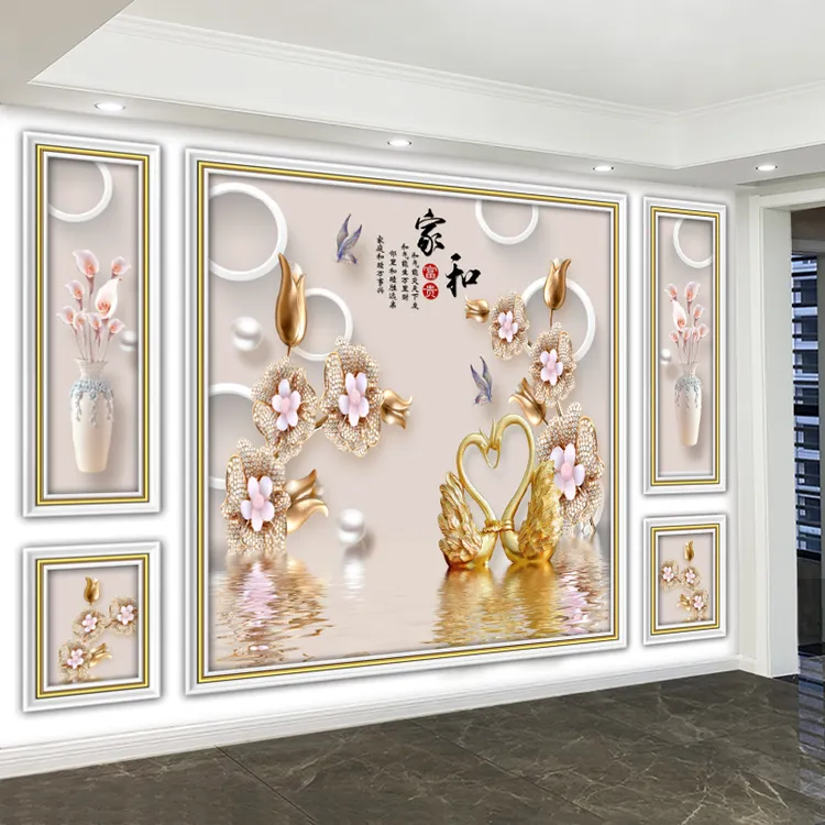 3d立体客厅电视背景墙壁画8d影视墙壁纸18d简约现代装饰墙纸墙布