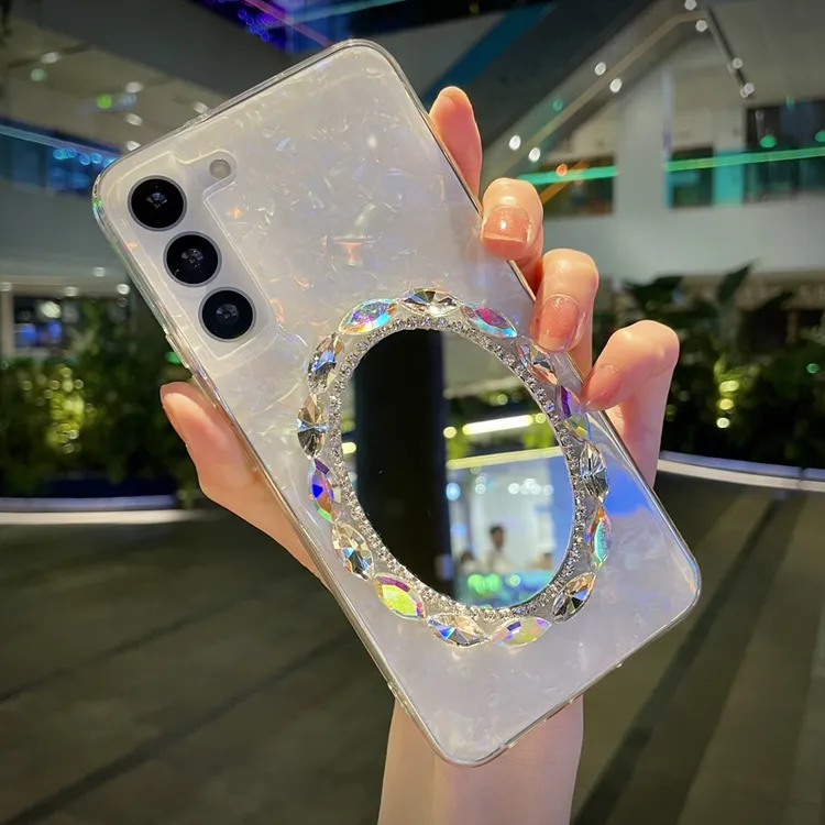 三星s22/s21系列手机壳时尚s22+手机壳s22ultra彩纹带镜防摔壳