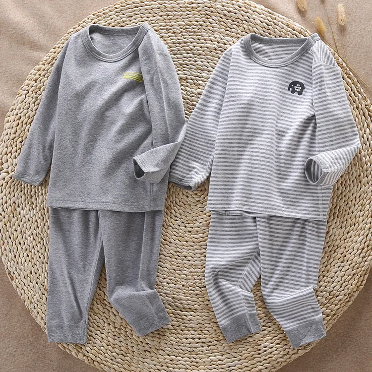 雨的印记男童秋冬保暖内衣套装儿童秋衣秋裤中大童纯棉居家服睡衣
