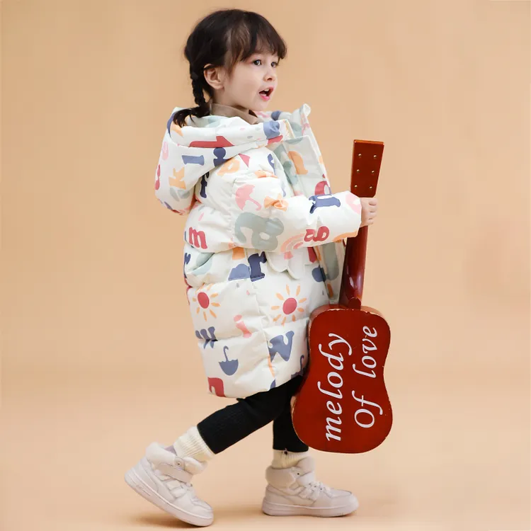 G.DUCKKIDS2023新款冬季儿童羽绒服中长款外套男女童加厚童装韩版