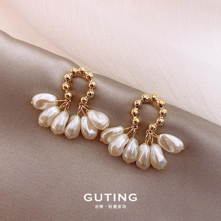 古婷/古婷 铜合金耳饰 6197法式巴洛克风复古耳环气质宫廷风耳饰