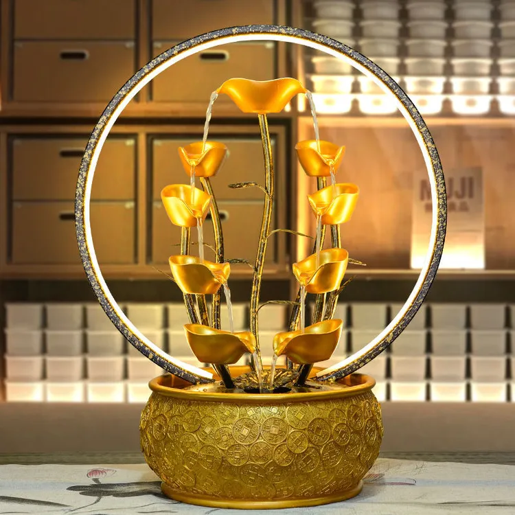 流水摆件摇钱树开业礼品办公室客厅装饰玄关桌面造景循环水办公室