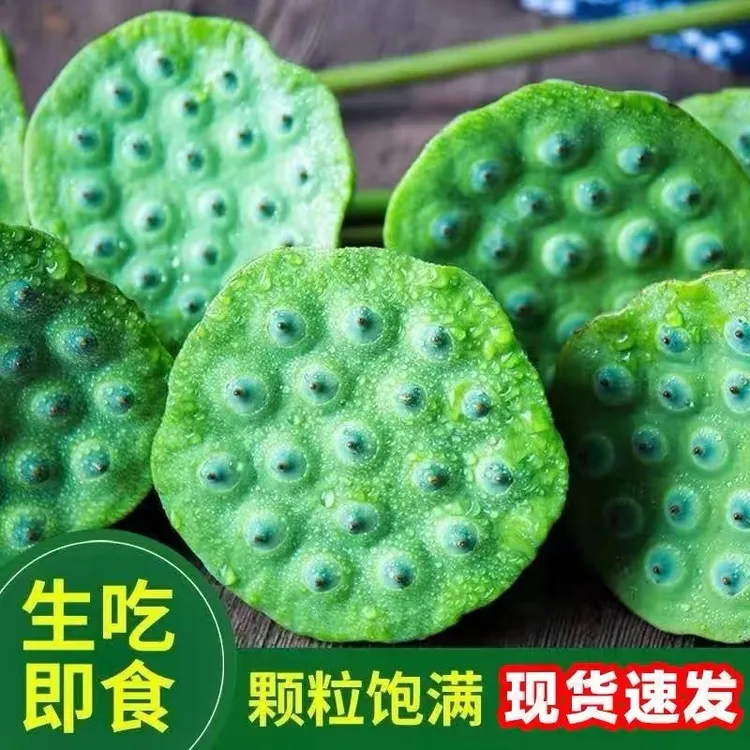 水果莲蓬湖北洪湖现摘生吃鲜嫩莲蓬清甜即食新鲜莲子2斤冷链加冰
