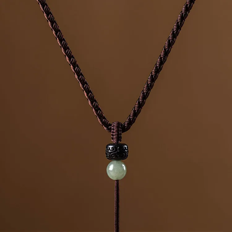 祥云珠平安编织女款玉佛平安貔貅可调节情侣八宝罗手工编织玉佛挂