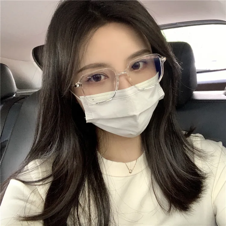 透明眼镜近视女可配有度数防蓝光辐射大脸圆素颜神器眼睛框镜架男