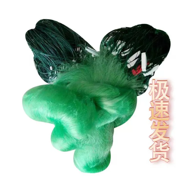 专用优质绿丝网10米米高三层渔网粘网丝网100米长大小沉网捕鱼网