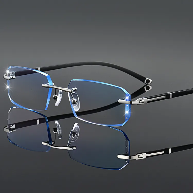 防蓝光变色近视眼镜男款护眼高颜值潮流平光防辐射网红无框抗疲劳